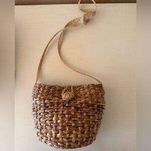Natural Woven Straw Crossbody Bag